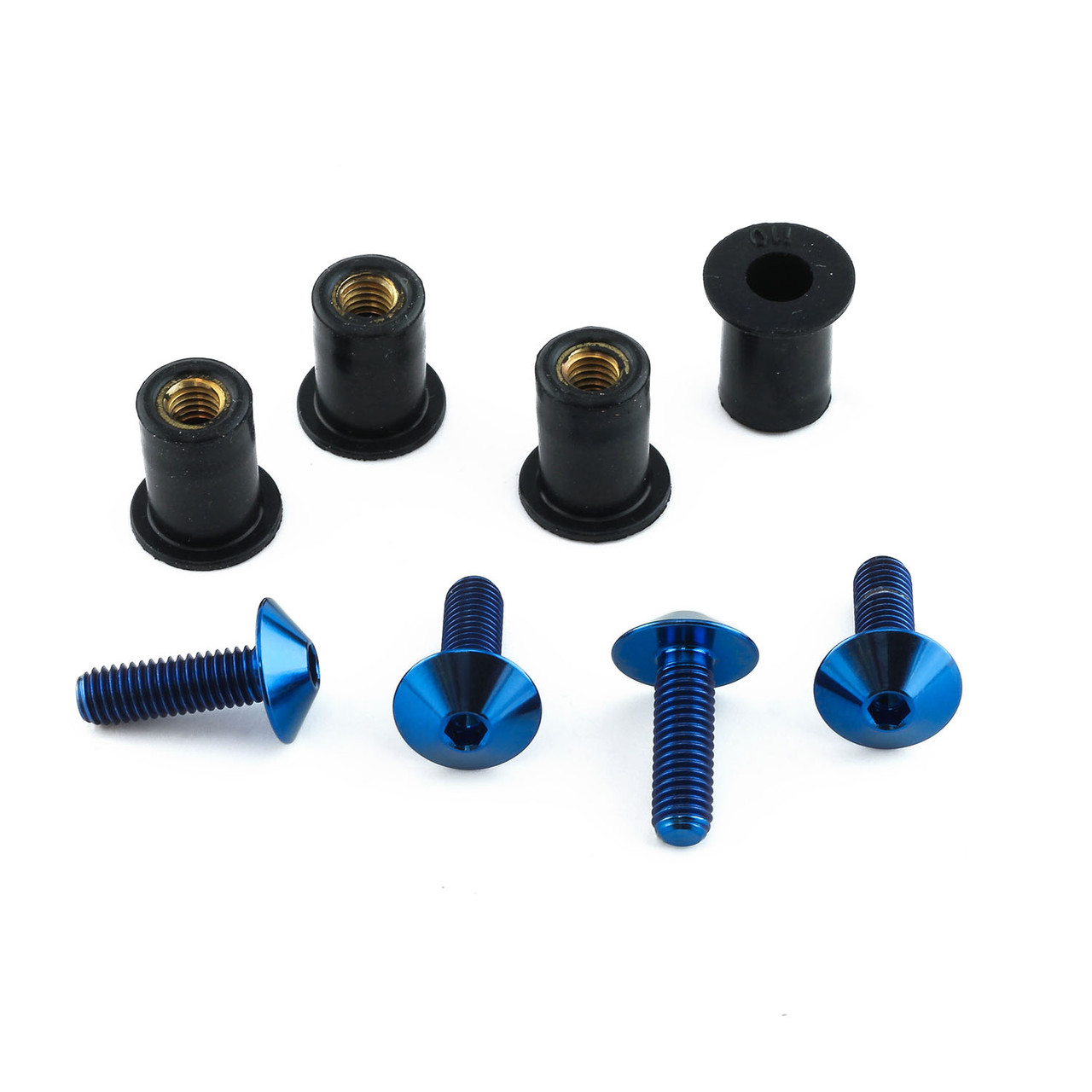 10 Stück M5 X 16mm Motorrad Windschild Schrauben Set - Rote Alu Schrauben Mit Inbusschlüssel