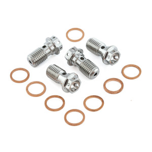 Edelstahl A4 Einzel Hohl Schraube M10 x (1.25mm) Race Spec Paket x 4 Vorne Bremszylinder