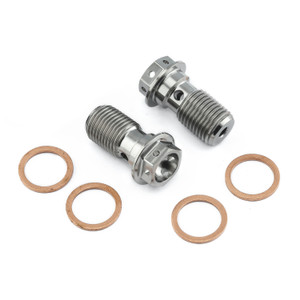 Titan Einzel Hohl Schraube M10 x (1.00mm) Race Spec Vorne Bremszylinder Paket x 2