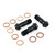 Edelstahl A4 Doppel Hohl Schraube Race Spec M10 x (1.25mm) Paket x 3 Vorne Bremszylinder Schwarz