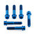 Titan Obere & Untere Gabelbrücke Klemmschrauben Set Innensechskant mit Flansch Race Spec Blau