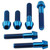 Titan Obere&Untere Gabelbrücke Klemmschrauben Set Blau