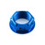 Titan Mutter mit Flansch M24x(1.00mm) Gebohrt Blau