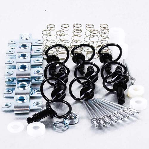 Alu Schnellspanner & Clip 6 19mm D-Ring (Paket x 10) Schwarz