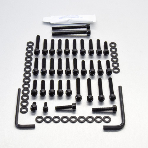 Alu Motorseitendeckelschraubenkit Kawasaki ZX6R Ninja '00-'02 Schwarz