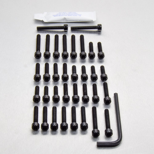 Alu Motorseitendeckelschraubenkit Kawasaki ZX10 '08 Schwarz