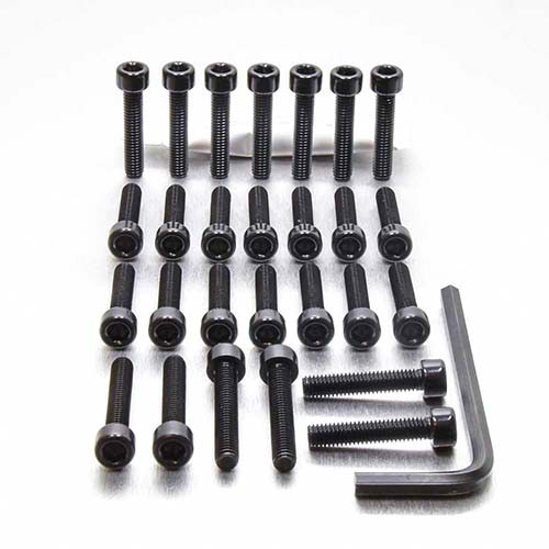 Alu Motorseitendeckelschraubenkit Kawasaki Z1000 '10 Schwarz