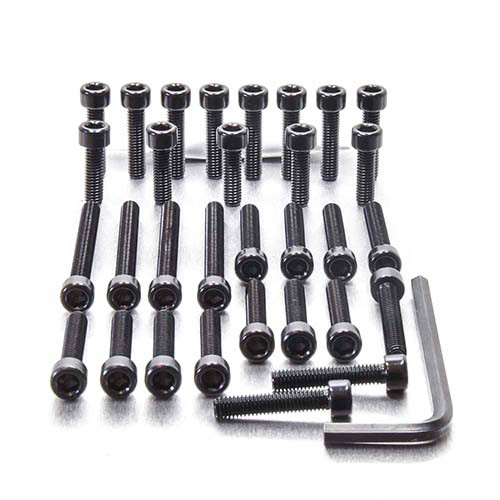 Alu Motorseitendeckelschraubenkit Yamaha YZF1000 R1 '98-'99 Schwarz
