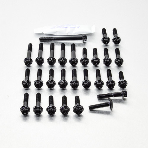 Alu Motorseitendeckelschraubenkit ZX-9R F1-F2 Ninja Race Spec Schwarz