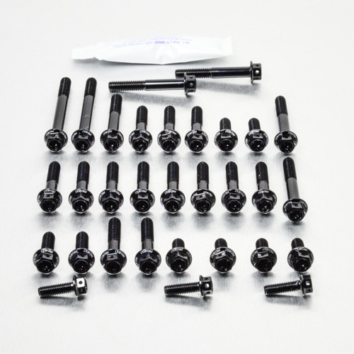 Alu Motorseitendeckelschraubenkit 4 Takt SX350 '10+ Race Spec Schwarz