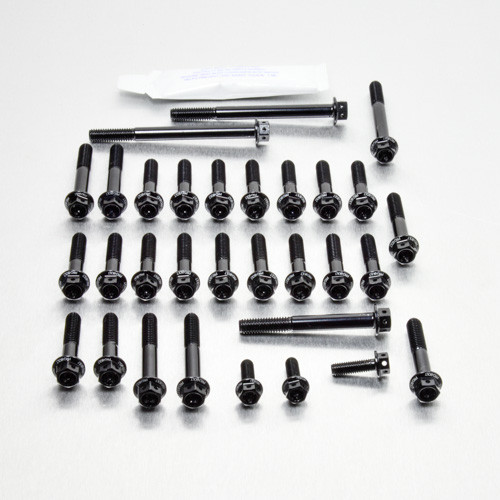 Alu Motorseitendeckelschraubenkit GS500E '98-'02 Race Spec Schwarz