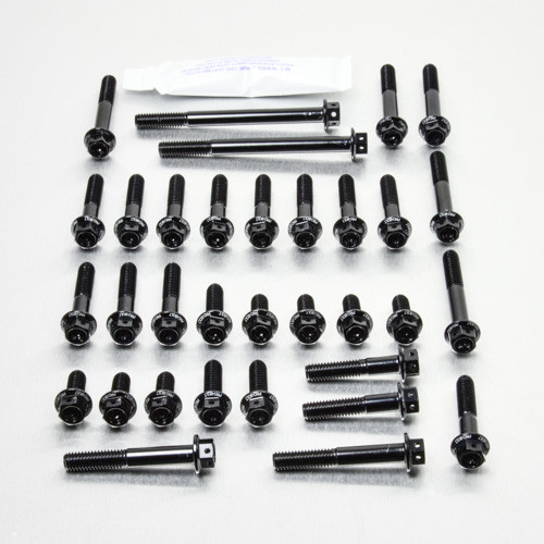 Alu Motorseitendeckelschraubenkit Kawasaki KLX250 '09 Race Spec Schwarz