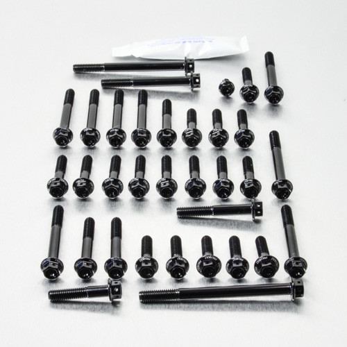 Alu Motorseitendeckelschraubenkit GSXR6/750 K6-K10 Race Spec Schwarz