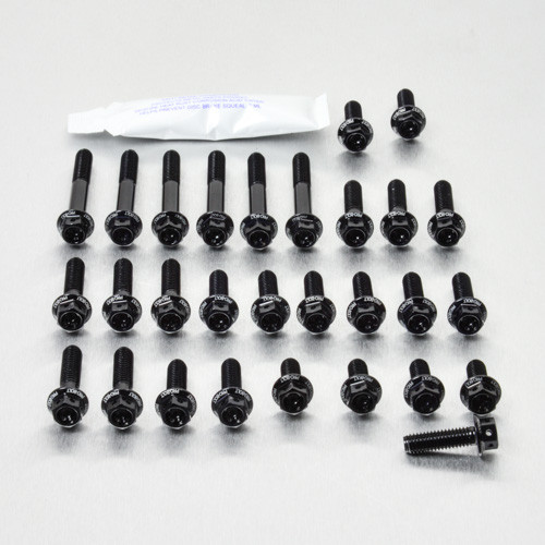 Alu Motorseitendeckelschraubenkit GSF650 Bandit Race Spec Schwarz