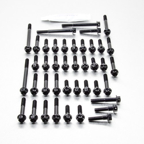Alu Motorseitendeckelschraubenkit GSXR1000 K7-K8 Race Spec Schwarz