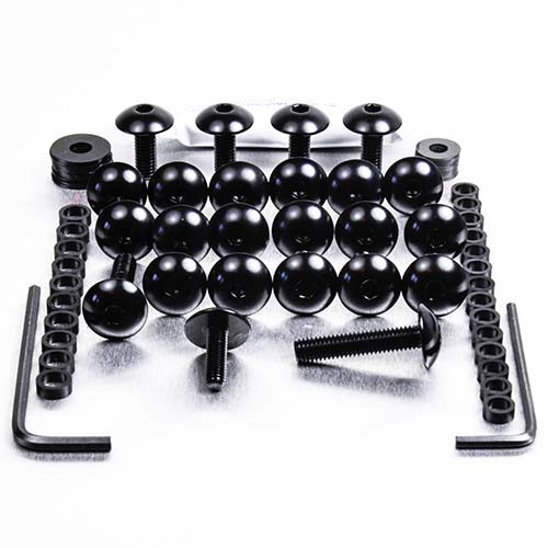 Alu Verkleidungsschraubenkit Kawasaki ZXR636 B1/B2 '02-'04 Schwarz