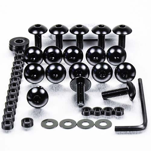 Alu Verkleidungsschraubenkit Kawasaki KLV1000 '04+ Schwarz