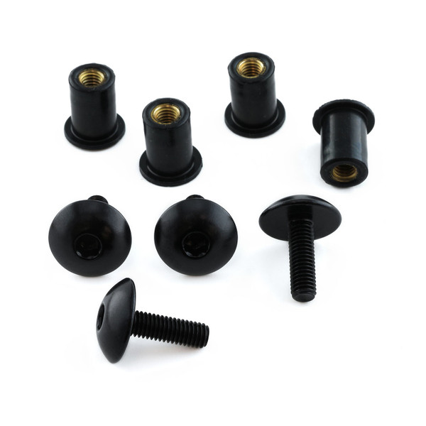 Alu Verkleidungsschrauben 4 Schrauben XL Kopf Schwarz