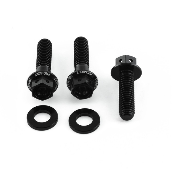 Alu Bremse/Kupplung Klemm Klemmschrauben Set Race Spec Etched Schwarz