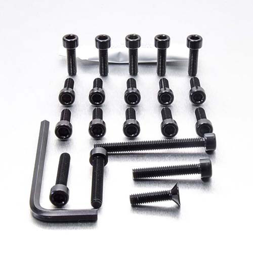 Alu Motorseitendeckelschraubenkit Honda XL125 RC/RV/HH '82-'87 Schwarz