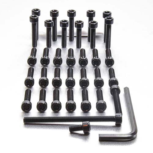 Alu Motorseitendeckelschraubenkit Honda CBR600 '91-'98 Schwarz