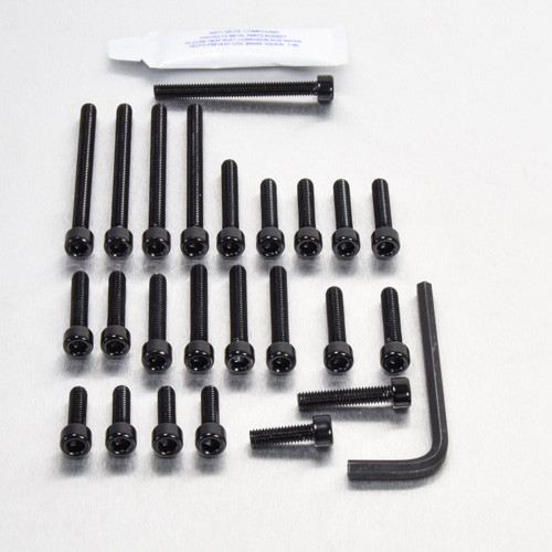 Alu Motorseitendeckelschraubenkit Kawasaki GPZ400R '85 Schwarz