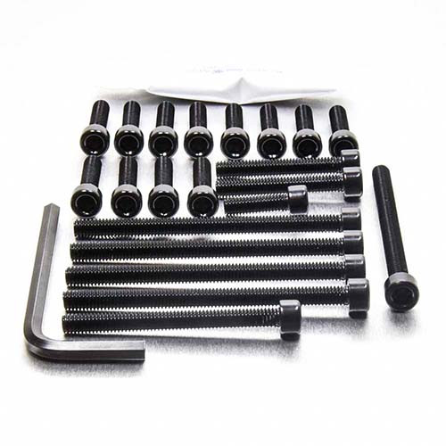 Alu Motorseitendeckelschraubenkit Kawasaki Z750 Turbo Schwarz