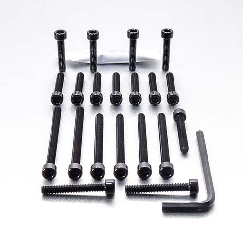 Alu Motorseitendeckelschraubenkit Kawasaki ZR750 Zephyr Schwarz