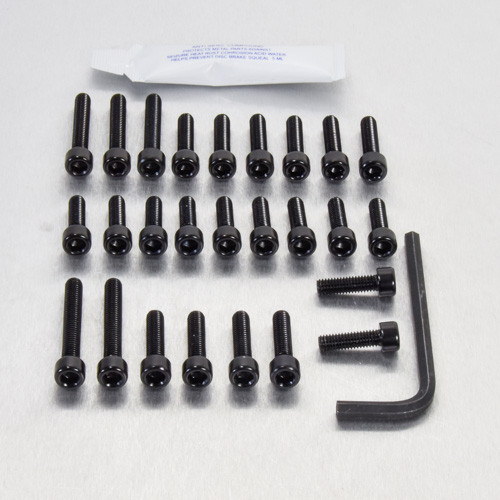 Alu Motorseitendeckelschraubenkit Kawasaki ZX9R B '95-'97 Schwarz