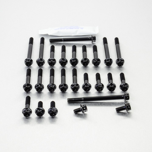 Alu Motorseitendeckelschraubenkit Aprilia Tuono 125 Race Spec Etched Schwarz