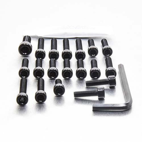 Alu Motorseitendeckelschraubenkit Aprilia Extrema RS250 '94-'97 Schwarz