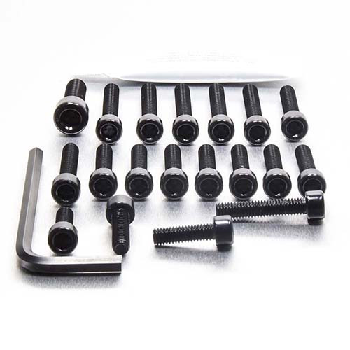 Alu Motorseitendeckelschraubenkit Suzuki RGV250R Schwarz