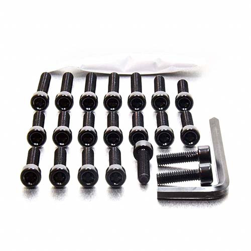 Alu Motorseitendeckelschraubenkit Yamaha RD125LC Schwarz