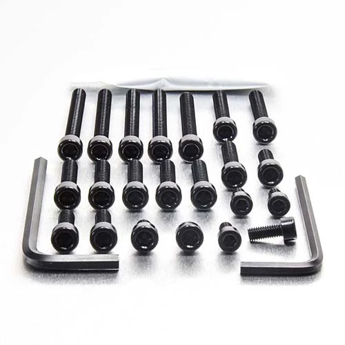 Alu Motorseitendeckelschraubenkit Yamaha FZ600 Schwarz