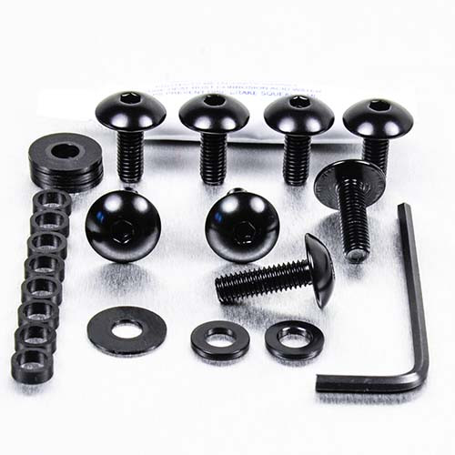 Alu Verkleidungsschraubenkit Kawasaki KX125 '00 Schwarz