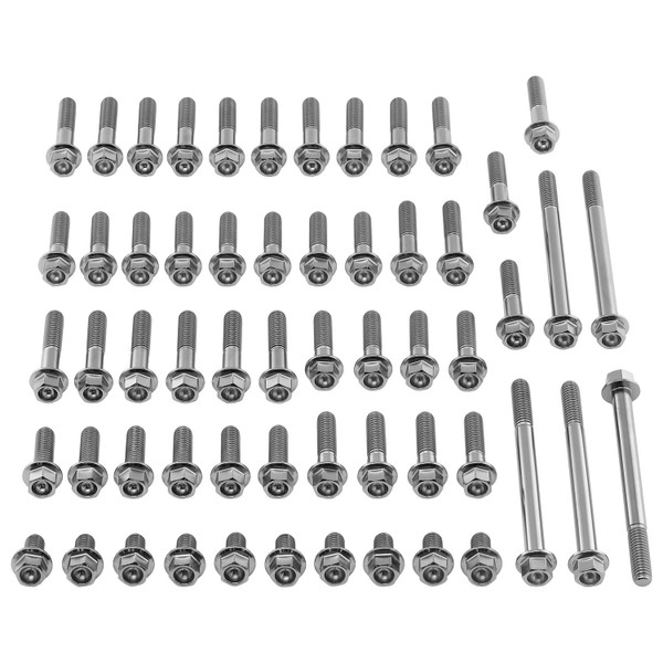 Edelstahl Motorseitendeckelschraubenkit V-MAX 1679cc Aussensechskant mit Flansch
