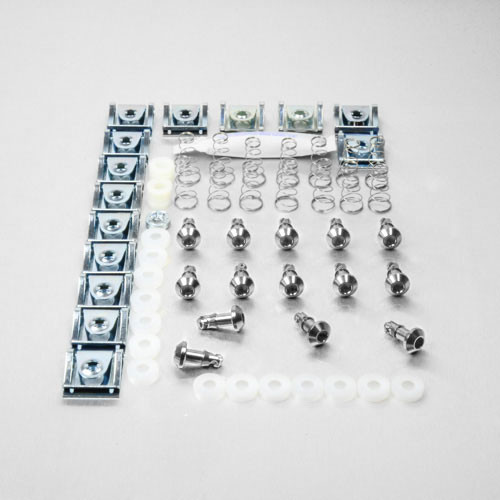 Edelstahl Innensechskant Schnellspanner & Aufschieb Gegenstücke 17mm + Seite Clips Paket x14