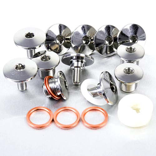 Edelstahl komplett Set 8 Top Cam Abdeckung/4 Seiten Cam Schrauben