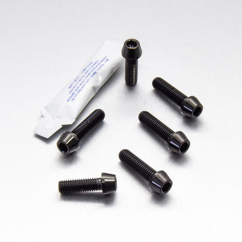 Edelstahl Obere und Untere Gabelbrücke Klemmschrauben Set Schwarz