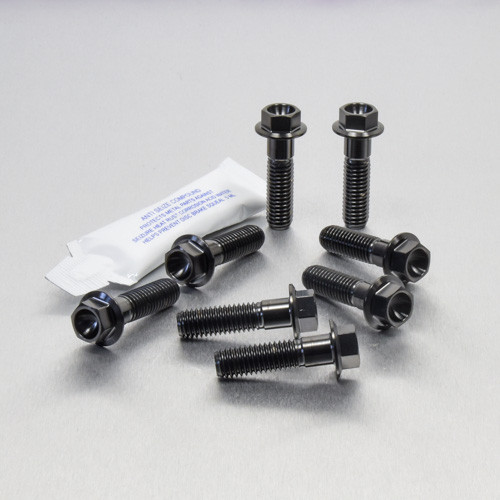 Edelstahl Obere und Untere Gabelbrücke Klemmschrauben Set Schwarz