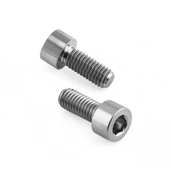 Titan-Kurbelklemmenschrauben M6 x (1,00 mm) x 15 mm, parallele Innensechskantkappen – 2 Stück