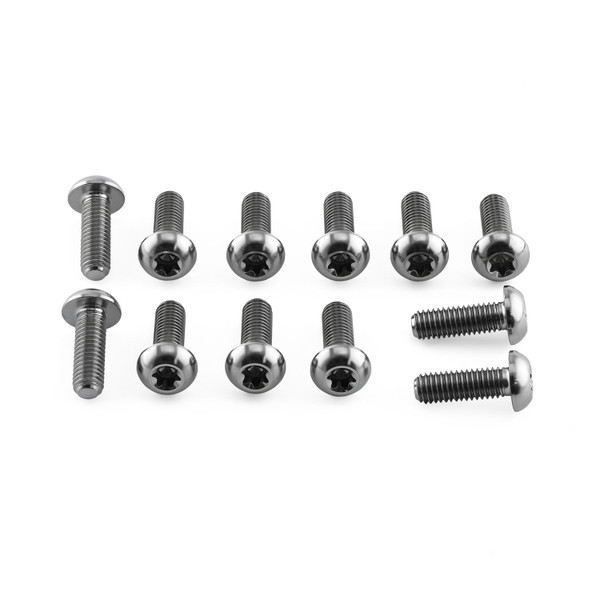Titan-Bremsscheibenschrauben M5 x 0,80 mm x 15 mm, Linsenkopf, Torx-Antrieb, 12 Stück