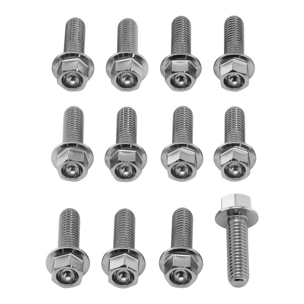 Stainless Steel Disc Bolts M6x(1.00mm)x20mm Flanged Hex Pack x12