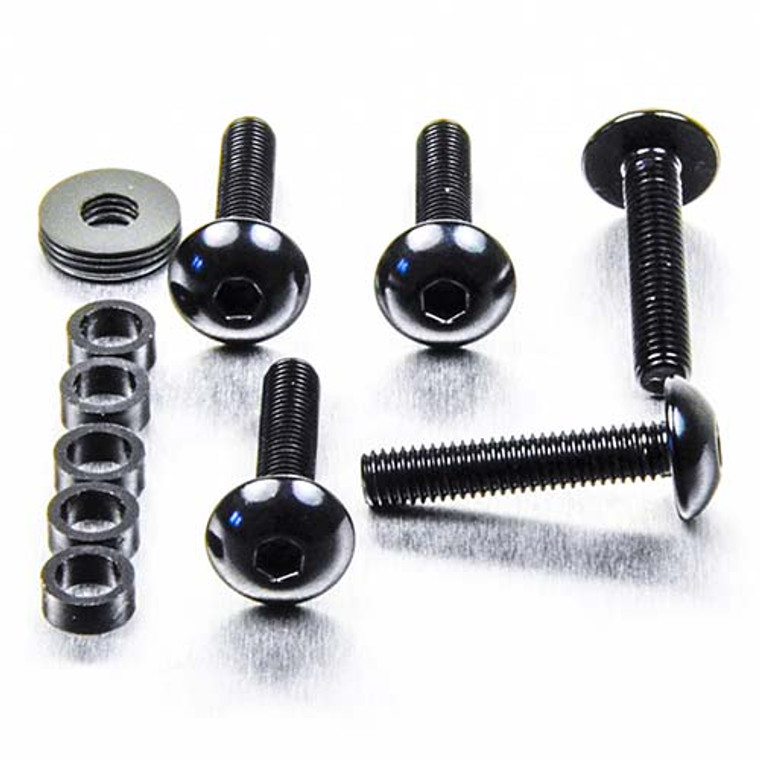 Aluminium Dome Head Bolt M5x(0.80mm)x25mm Pack x5 Black