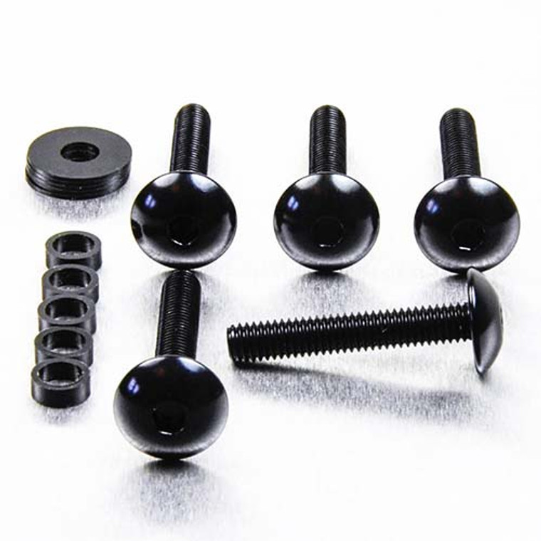 Aluminium Dome Head Bolt M6x(1.00mm)x40mm Pack x5 Black