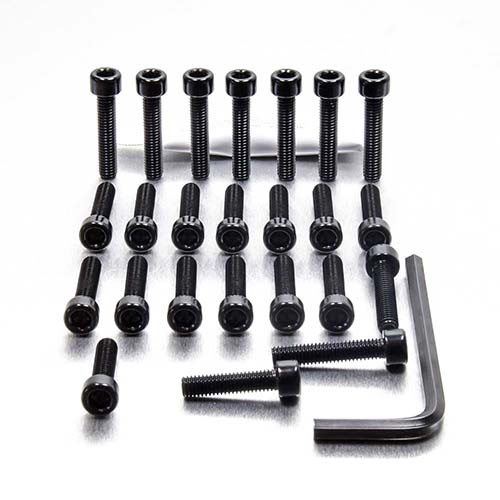 Alu Motorseitendeckelschraubenkit Honda CBR600F/FS '01-'02 Schwarz