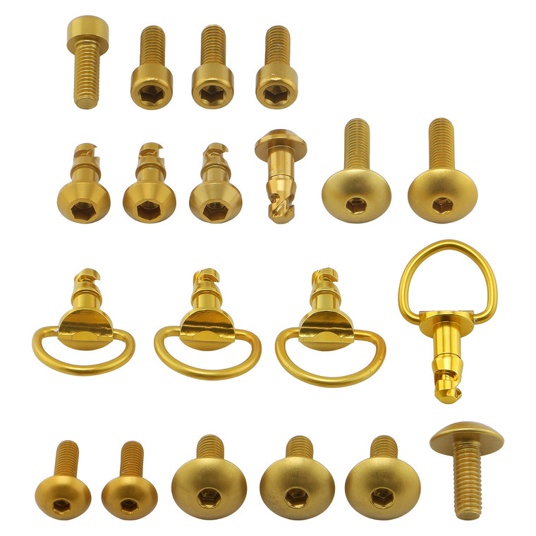 Alu Verkleidungsschraubenkit Ducati 749R Innensechskant und D'Ring Gold