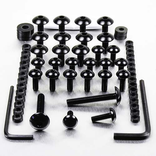 Alu Verkleidungsschraubenkit Kawasaki ZX12R Ninja '00-'04 Schwarz