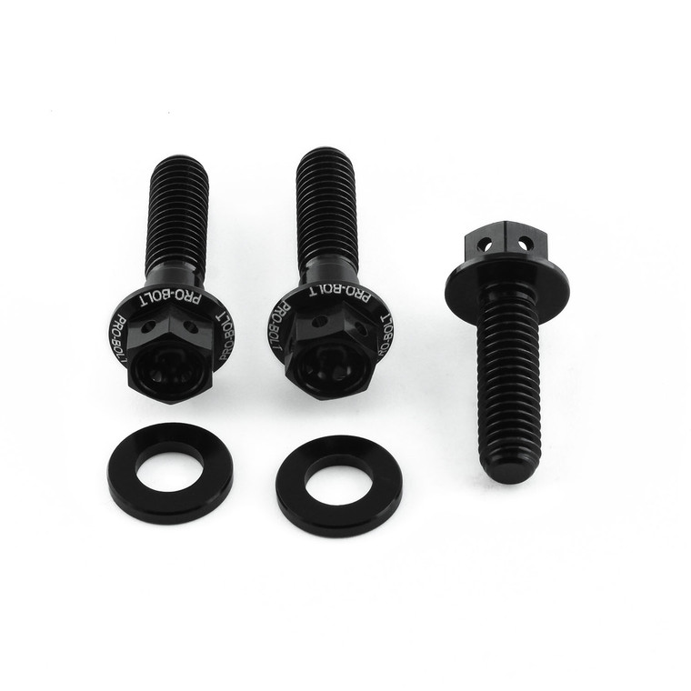Alu Bremse/Kupplung Klemm Klemmschrauben Set Race Spec Etched Schwarz