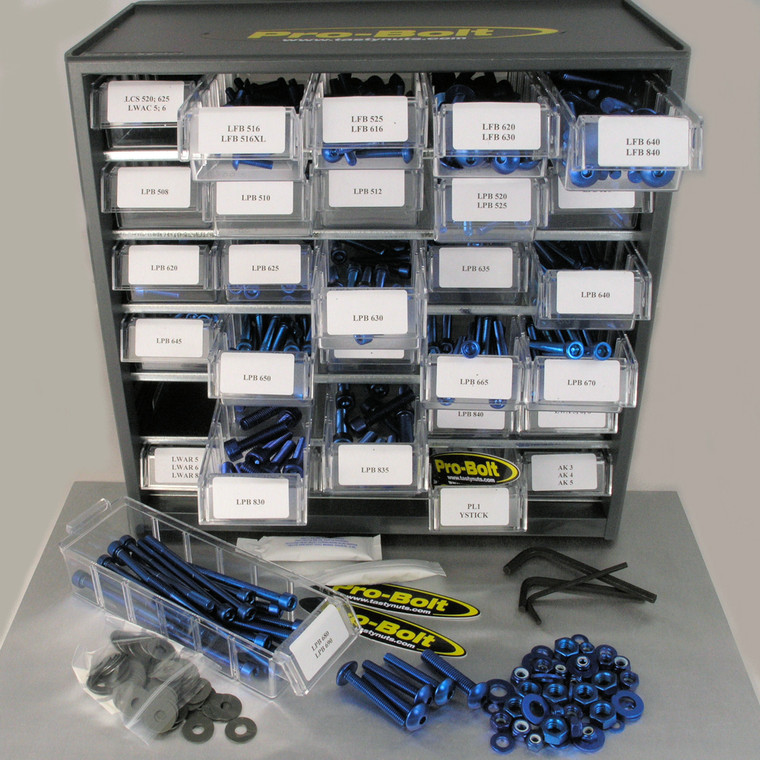 Aluminium Assorted Sizes 1000 Piece Cabinet Blue